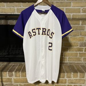 Alex Bregman Houston Astros Bayou Bash LSU Jersey White Purple Size Large
